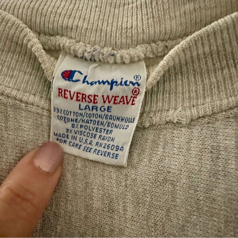 Champion Reverse Weave Sweatshirt Whittier College Grey Large - Picture 3 of 3